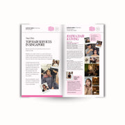 Open magazine of the Singapore Beauty Guide showcasing Best Hair Services