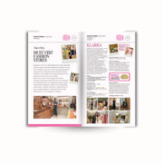 Open magazine of the Singapore Beauty Guide showcasing must visit fashion stores