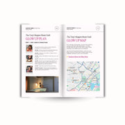 Open magazine of the Singapore Beauty Guide showcasing a glow up plan and glow up map